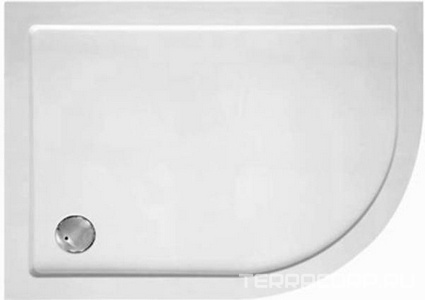 Поддон душевой 1200х900h35мм, R550мм, "Левый" (без сифона, ножек, экрана), ассиметричный, цв. белый стеклокомпозит SMC, Cezaris ZZ Cezares Универсал TRAY-M-RH-120/90-550-35-W-L