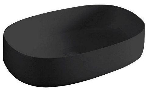 Раковина накладная на столешницу, овальная 55х35хh14,5см, без отв.д/смесит., без перелива, (цв.glossy black),  ZZ ArtСeram Cognac COL003 03; 00