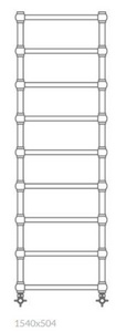 Полотенцесушитель (на электику и закрытую систему отопл.,без комплектующих), (цв.хром),  h1170х504мм ZZ Terma Retro RETRO 1540/504  / цв.хром