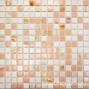 Мозаика Мастера Керамики Glass Мозаика HK-13 (чип 2x2 мм) бело-розовый микс ZZ32.7x32.7 Комбинированный 