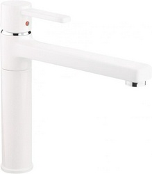 Смеситель для кухни, однорычажный, без донного клапана, гибк.подв., белый/хром XX