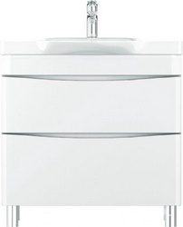 Тумба напольная 80 см, 2 ящика, БЕЗ раковины, цв.белый XX