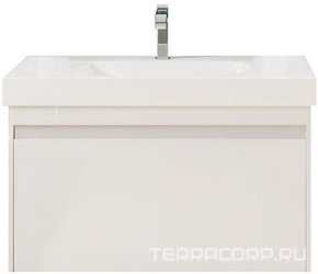 Тумба подвесная "BUONGIORNO" 80 см, с 1 выдвижным ящиком, БЕЗ раковины, цв. Европейский белый XX