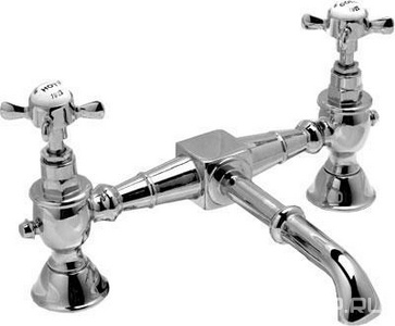 Смеситель для раковины, на 2 отв. расстояние по центрам подкл. 203мм, без д/к, (хром)  ZZ Devon & Devon Antique ADA13CR