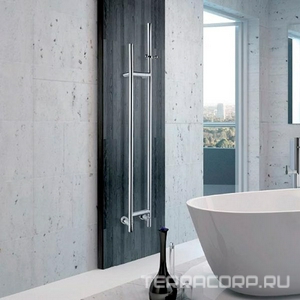 Полотенцесушитель 187хh1537х105мм, подвод воды int.150мм, DX длинная труба справа, (цв.хром), краны, крепёж в компл., (ГВС) Margaroli  ZZ Margaroli Acrobaleno 417 DX-187x1537-155 CR