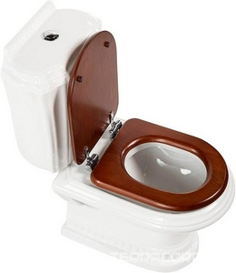 Сиденье для унитаза, с микролифтом, (орех, петли цв.хром),  ZZ Cezares King Palace CZR-T-163-W-S-Cr