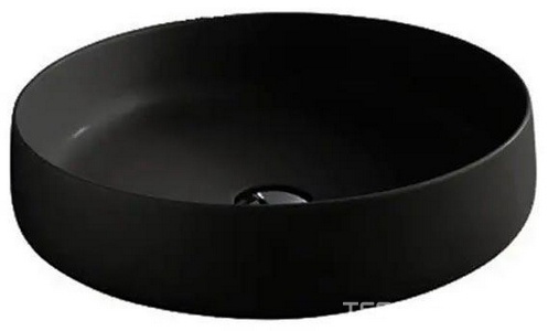 Раковина накладная на столешницу, круглая d48хh12,5см, без отв.д/смесит., без перелива, (цв.glossy black),  ZZ ArtСeram Cognac COL002 03;00
