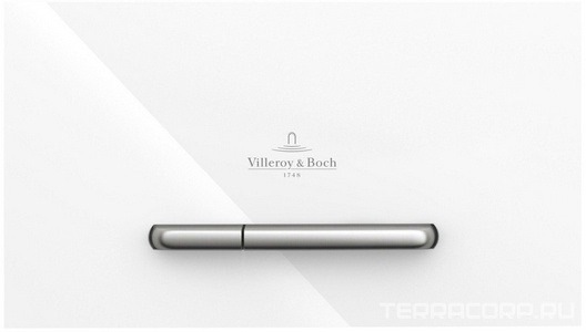 Клавиша двойного смыва (высококачественный пластик цв.белый матовый, клавиши пластик цв.хром матовый),  E300 ZZ Villeroy & Boch ViConnect 922169N5