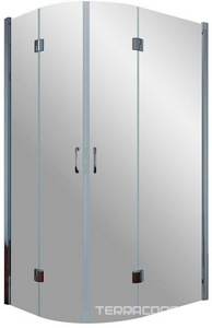 Душевое ограждение , 120*90*1900 мм, петли справа, профиль хром, стекло сатин, БЕЗ поддона ZZ Vegas Glass AFS-F AFS-F 120*90 08 10 прав.