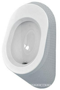 Писсуар настенный 29х38,4хh29см, подвод воды из стены, выпуск в стену, сифон и крепёж в компл., (цв. черный),  ZZ Flaminia Key KY29 Nero