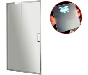 Дверь в нишу 1600хh1950мм, сдвижная с неподв. сегм., справа/слева, (стекло текстурное Punto 6мм, фурнит. цв.хром), PORTA XX