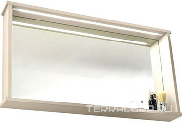 Зеркало 100х12хh54см, с полкой и LED подсветкой (цв. пергамон), Paola ZZ