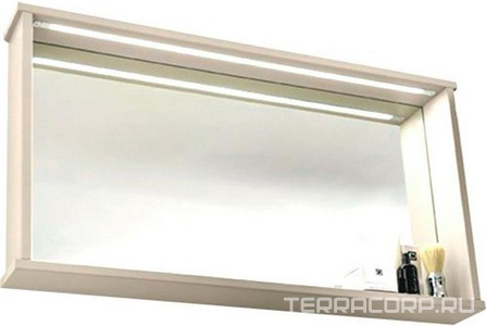 Зеркало 100х12хh54см, с полкой и LED подсветкой (цв. пергамон),  ZZ Eban Paola FCRMN100-PG