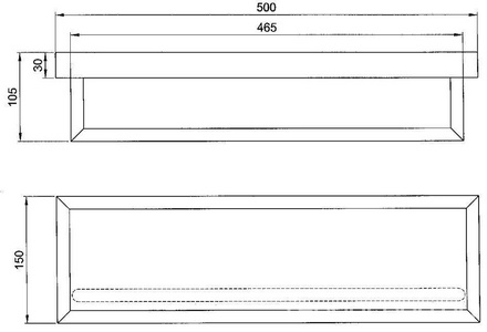 Полка с полотенцедержателем 45х15см, (хром/белая керамика),  ZZ Fantini Young 96 02 7604P1
