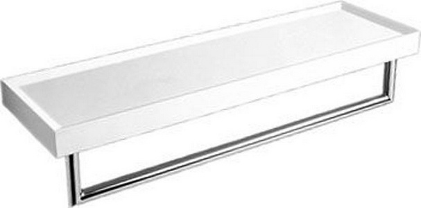 Полка с полотенцедержателем 45х15см, (хром/белая керамика),  ZZ Fantini Young 96 02 7604P1