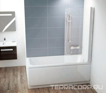 Шторка для ванны  - 80 R, одноэлементная, правая, профиль хром бестящий, стекло прозрачное  ZZ Ravak CVS1 7QR40C00Z1