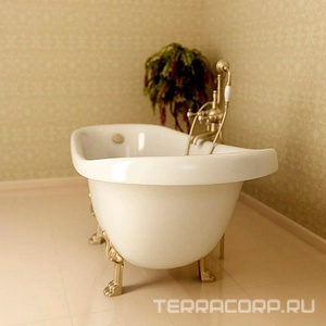 Ванна из искусственного камня Салерно 168x80x65 см белая, ножки золото ZZ Фэма салерно 