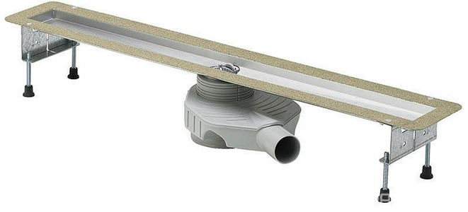 Душевой лоток  Basic 750 мм  в комплекте с сифоном и ножками, нерж.сталь БЕЗ решетки ZZ Viega Advantix 655082