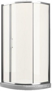 Душевое ограждение 1/4 круга, R550, 1000х1000хh1950мм, правая/левая, 1 сдвиж.дверь, 2 неподв.сегм.(стек.прозр. Easy Clean 6мм, профиль цв.хром),  Romance Collection Umea UM.R2.100.REV.SDTG.CR СОВРЕМЕН