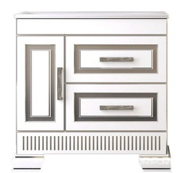 Тумба напольная Оникс 80, 830*855*450 мм, цвет белый/серебр. патина, БЕЗ раковины Прима 80 ХХ