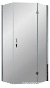 Душевое ограждение пятиугольное , 90*90*1900, правое, профиль хром глянец, стекло сатин, БЕЗ поддона ZZ Vegas Glass AFA-Pen AFA-Pen 0090 08 10 прав.