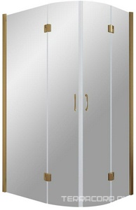 Душевое ограждение , 110*90*1900 мм, левое, профиль бронза, стекло бронза, БЕЗ поддона ZZ Vegas Glass AFS-F AFS-F 110*90 05 05