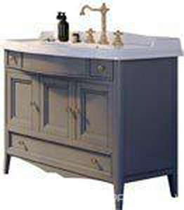 Тумба 97х54,2хh81см, 3 расп.двери, петли Blum, 3 выдв.ящика, раковина 105см, 1 отв.д/смес.в компл.(дерево бук, цв.grigio, ручки Riflesso цв.бронза в к TW Collection Veronica VER6105-G+AR874