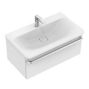 Тумба 80хh35х44cм, д/раков.80cм, (1 выдв.отдел.,разд-ль-2 шт.,праст.кронтейнеры 4 шт.,сифон,крепл.), БЕЗ РУЧКИ арт.R4359, (цв.бел.глянц.),  KL Ideal Standard Tonic II R4303WG