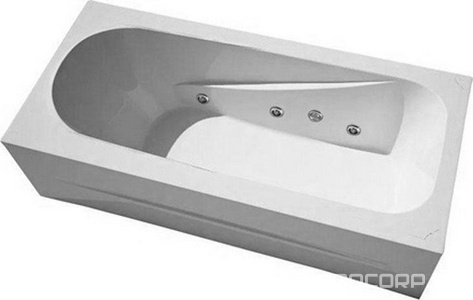 Ванна с гидромассажем + массаж спины + массаж ног 2 форс., 170х75х58,5см слив/перелив, каркас,фронт.панель в комп.,  ZZ Thermolux Leda Leda массаж, мас спины, мас ног 2ф