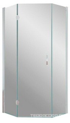 Душевое ограждение пятиугольное AFA-Pen, 90*90*1900, левое, профиль белый, стекло "шиншилла", БЕЗ поддона ZZ