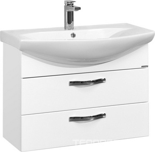 Тумба подвесная  80М 760*542*309 мм, цвет белый глянец, без раковины Смайл 80, крепеж в комплекте ZZ Aquaton Ария 1A140801AA010