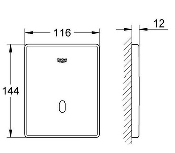 Накладная инфракрасная панель 230V  Skate (для инсталл. для писсуара), цвет нерж.сталь ZZ Grohe Tectron 37321SD1