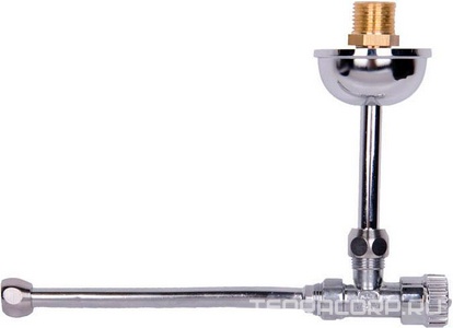 Кран подвода воды к бачку унитаза (трубки, переходники, дек.чашка в компл.), (цв. хром), Simas ZZ Simas Универсал 120006 cromo