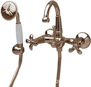 Смеситель для ванны, (лейка д/д, шланг, кронштейн в компл.), (цв. бронза),  ZZ 3M Palma 4800 UU