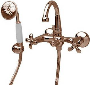 Смеситель для ванны, (лейка д/д, шланг, кронштейн в компл.), (цв. бронза),  ZZ 3M Palma 4800 UU