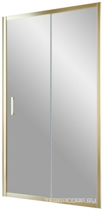 Дверь в нишу , 140*190 см, двухстворчатая раздвижная, профиль  золото, стекло прозрачное с покрытием QuickNano ZZ Vegas Glass ZP ZP 0140 09 01