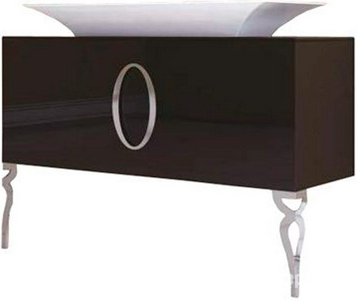 Тумба 100х45см, напольная, под раковину, с 2-мя выдв. ящиками, со стеклянной столешницей, (корпус цв. , ножки 2шт., ручка цв. хром),  ZZ La Beaute Savoie B100S2