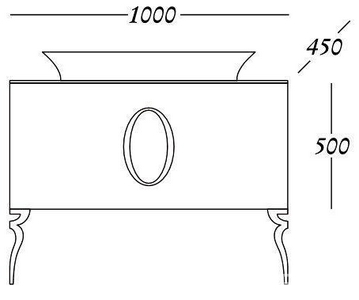 Тумба 100х45см, напольная, под раковину, с 2-мя выдв. ящиками, со стеклянной столешницей, (корпус цв. , ножки 2шт., ручка цв. хром),  ZZ La Beaute Savoie B100S2