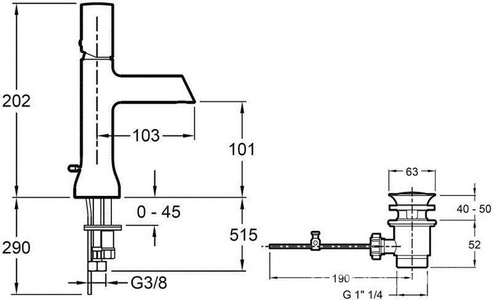 Смеситель TOOBI для раковины,в комплекте с донным клапаном, аэраторами(белый,зеленый), полированный никель ZZ Jacob Delafon Toobi E8959-BN