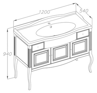 Раковина  100 для тумбы  100, белая (БЕЗ ТУМБЫ НЕ ПРОДАЕТСЯ!) ZZ Opadiris Лаура 10.210.01000.001