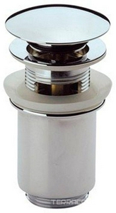 Пробка для сливного отверстия накладной раковины с переливом, нажимная, "Click-Clack", G 1 1/4, (крышка цв. хром), Cezares ZZ Cezares Универсал CZR-SAT1-01