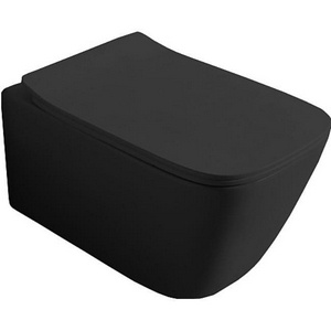 Унитаз подвесной 36х52см, безободковый, БЕЗ сиденья, крепёж в компл., (цв. matt black),  ZZ ArtСeram A16 ASV003 17;00