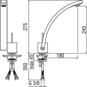 Смеситель для кухни, (цв.хром),  ZZ Nobili Roxy RX00113CR