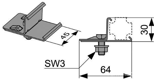Установочный элемент, для сборки профилей, (оцинкованная сталь), TECEprofil
