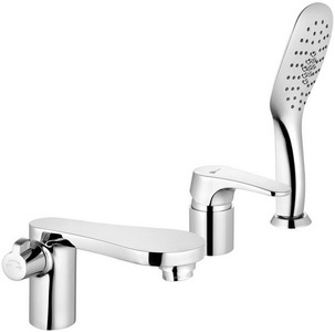 Смеситель врезной для ванны на три отверстия , хром Lemark Omega LM4347C