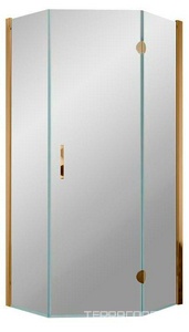 Душевое ограждение пятиугольное , 90*90*1900, правое, профиль бронза, стекло "бронза", БЕЗ поддона ZZ Vegas Glass AFA-Pen AFA-Pen900505/правый