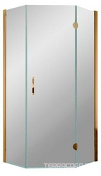 Душевое ограждение пятиугольное AFA-Pen, 90*90*1900, правое, профиль бронза, стекло "бронза", БЕЗ поддона ZZ