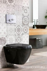 Подвесной унитаз SINGLE, БЕЗ крышки-сидения, цв.черный ZZ Creavit Single TP325-11SI00E-0000