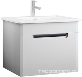 Тумба подвесная Гранда 75, 750x500x555 мм, цвет белый, БЕЗ раковины Quadro 75, крепеж в комплекте ХХ