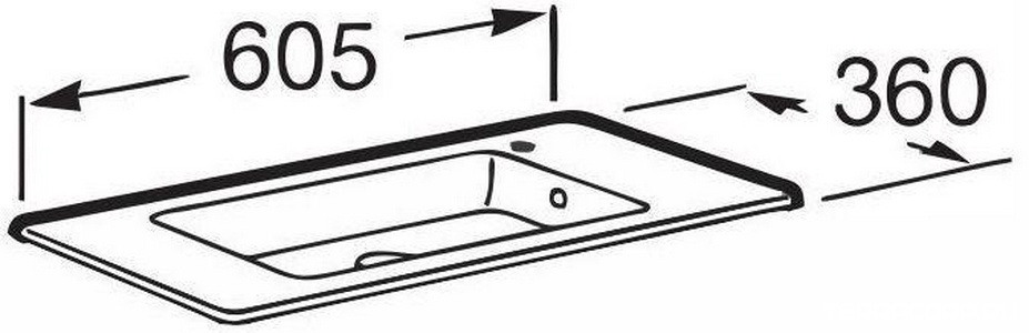 Раковина для мебели  60 см, белая ZZ Roca Debba 32799H000 / 32799H00Y